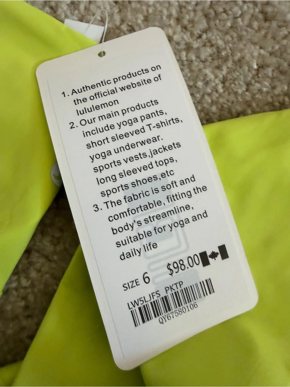 Set lululemon athletica Women’s Neon Lime Track